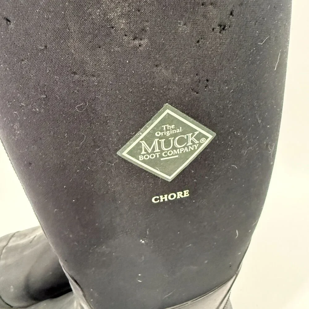 Muck Boot Company Chore Mens 8 Black Classic Tall Waterproof Rubber Work